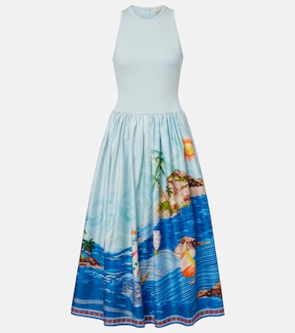 Bedrucktes Midikleid aus Baumwolle | Alémais