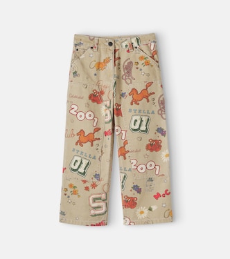 Pantaloni in tela di cotone con stampa | Stella McCartney Kids