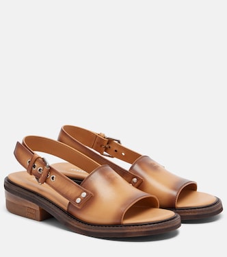 Leather slingback sandals | Miu Miu