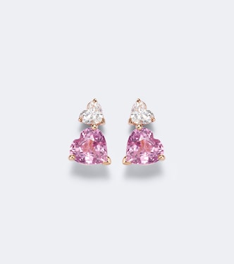 Ohrringe aus 18kt Roségold mit Diamanten und Saphiren | Shay Jewelry