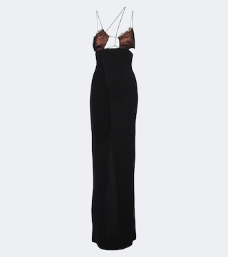 Vestido largo con aberturas y encaje | Nensi Dojaka