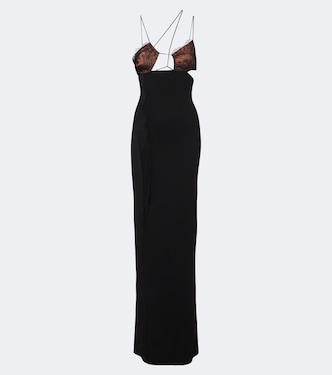 Cutout lace-trimmed maxi dress | Nensi Dojaka