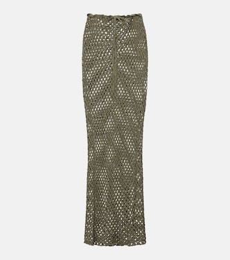 Magen crochet cotton-blend maxi skirt | Bananhot