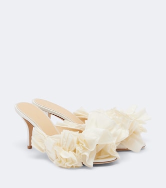 Floral-appliqué satin mules | Magda Butrym