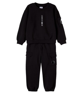 Lens cotton jersey sweatshirt and sweatpants set | C.P. Company Kids