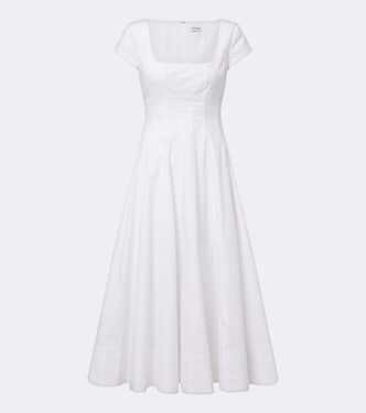 Wells cotton poplin midi dress | Staud