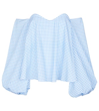بلوزة من القطن المخلوط الغينغهام Everly | Caroline Constas