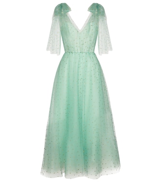 Robe midi en tulle à ornements | Monique Lhuillier