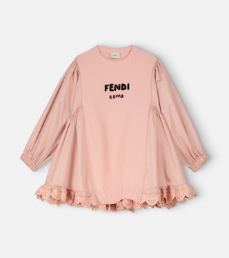 Lace-trimmed dress | Fendi Kids