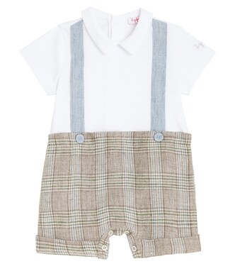 Baby checked jersey playsuit | Il Gufo