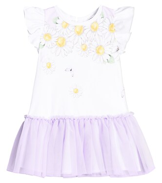 Baby cotton-blend jersey dress | Monnalisa