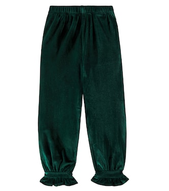 Agnete ruffled velvet pants | Molo
