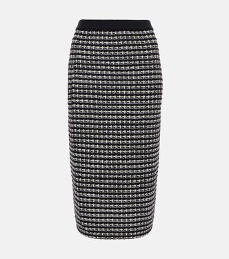 Wool and cotton-blend jacquard midi skirt | Tory Burch