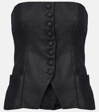 Strapless linen top | Faithfull