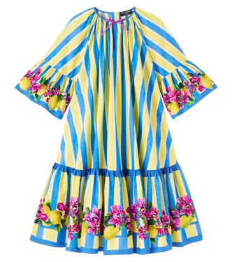 Taormina floral striped cotton dress | Dolce&Gabbana Kids