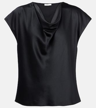 Draped silk satin top | Vince