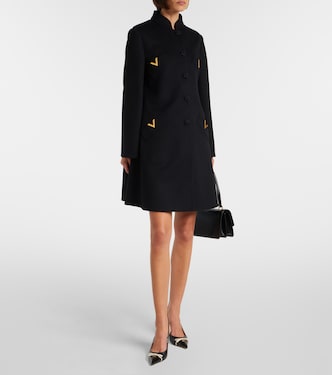 VGold wool and cashmere coat in black - Valentino | Mytheresa