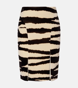 Zebra-print cotton pencil skirt | Nina Ricci