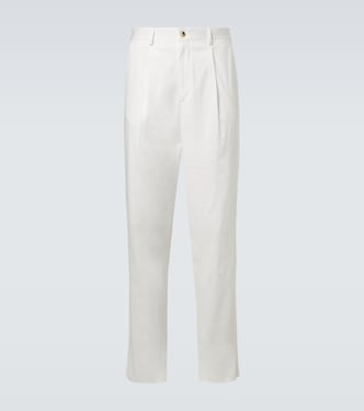 Cotton-blend straight pants | Giorgio Armani