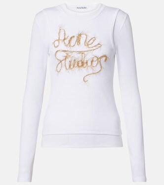 Logo layered cotton-blend top | Acne Studios