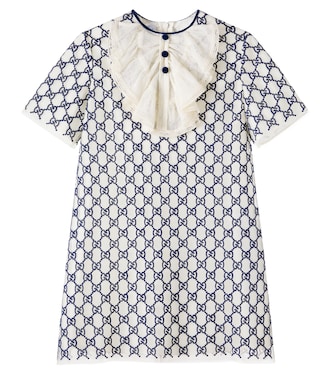 GG 엠브로이더리 튤 트리밍 드레스 | Gucci Kids