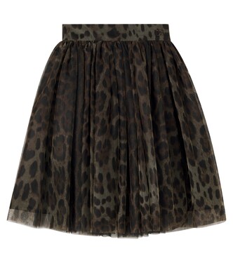 Leopard-print tulle skirt | Dolce&Gabbana Kids