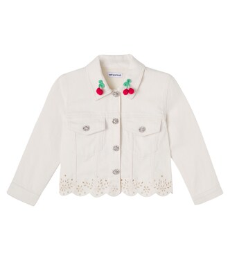 Appliqué crystal-embellished denim jacket | Self-Portrait Kids