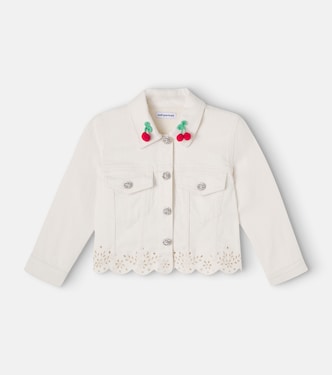 Appliqué crystal-embellished denim jacket | Self-Portrait Kids
