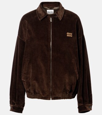 Oversized cotton corduroy blouson jacket | Miu Miu