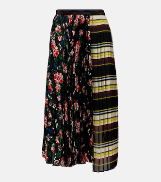 Printed plissé midi skirt | Sacai