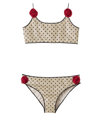 Lumière appliqué polka-dot bikini | Oséree Kids