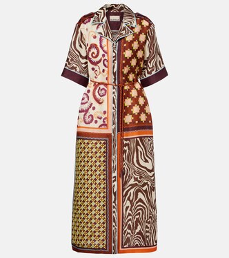 Wilson printed linen and silk shirt dress | Alémais