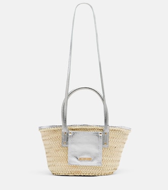 Soli Small croc-effect raffia basket bag | Jacquemus