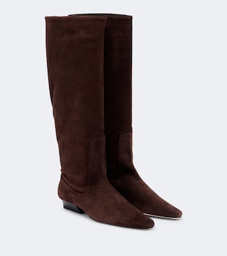 Kniehohe Stiefel Wally aus Veloursleder | Staud