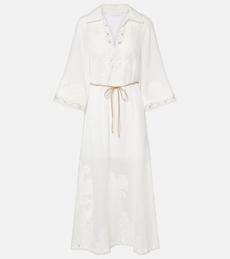 Indra embroidered ramie midi dress | Zimmermann