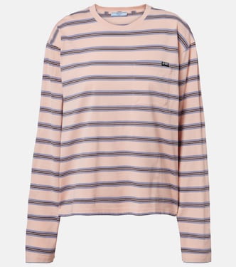 T-shirt en coton à rayures | Prada