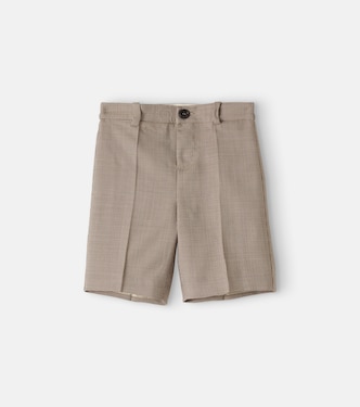 Baby Web Stripe houndstooth wool-blend shorts | Gucci Kids