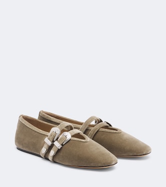 Claudia velvet ballet flats | Le Monde Béryl
