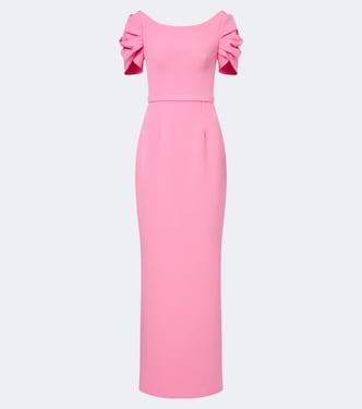Vanina belted draped crêpe gown | Safiyaa