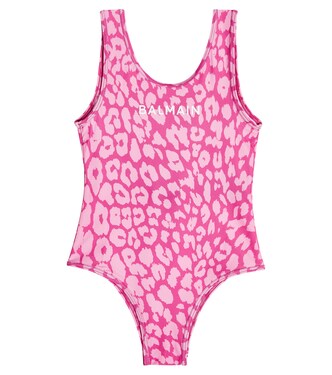 Leopard-print swimsuit | Balmain Kids