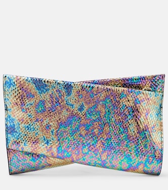 Loubitwist snake-effect leather clutch | Christian Louboutin