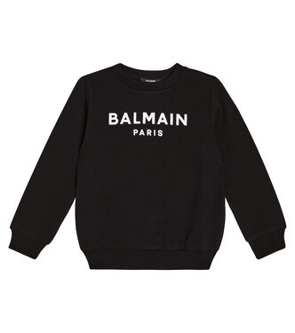 Logo cotton jersey sweatshirt | Balmain Kids