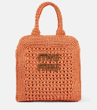 Small raffia tote bag | Miu Miu