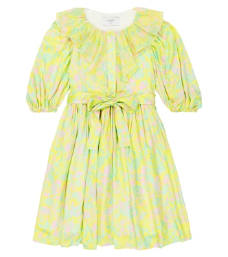 Ruched balloon-sleeve shirt dress | Paade Mode