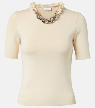 Chain-detail silk and cotton-blend top | Rabanne