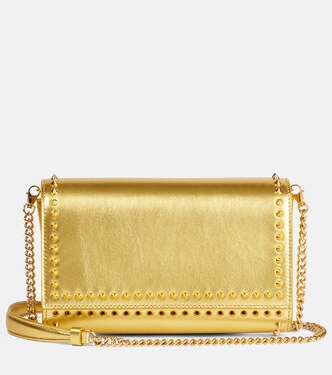 Paloma spiked metallic leather clutch | Christian Louboutin