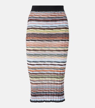 Striped cotton-blend midi skirt | Missoni