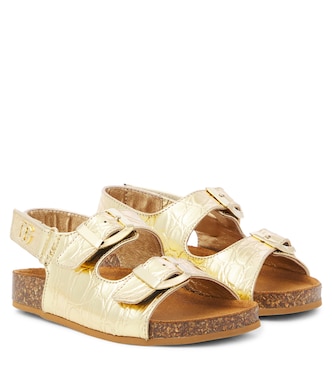Sandalen aus Metallic-Leder | Dolce&Gabbana Kids