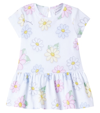 Baby floral cotton-blend jersey dress | Monnalisa