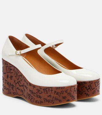 Maxime leather Mary Jane wedge pumps | Chloé